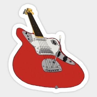 Cartoon Jaguar Guitar Sticker